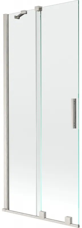 Mexen Velar, 2-krídlová posuvná vaňová zástena 80 x 150 cm, 8mm číre sklo, brúsená oceľ, 896-080-000-01-97