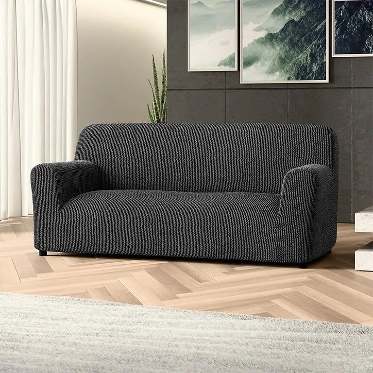 Bielastické poťahy COSTINA antracit trojkreslo (š. 170 - 220 cm)