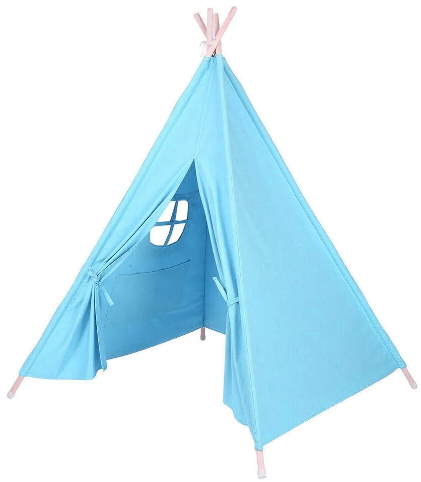 Detský indiánsky stan, rôzne farby- modrý