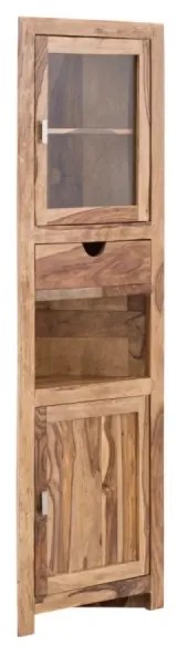 furniture-nabytek.cz - Masívny rohový vysoký šatník Lagos z palisandra, lakovaný, hnedý