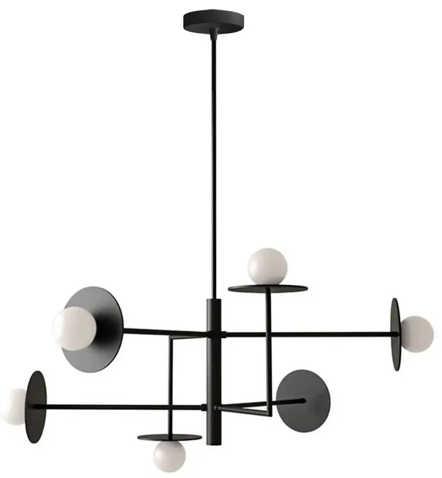 Toolight Toolight, stropné svietidlo 6xG9 APP1668-6CP, čierna matná, OSW-05708