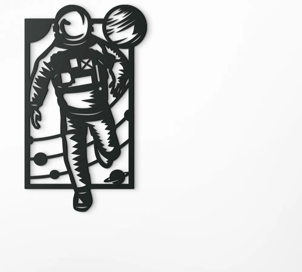 drevko Obraz na stenu Astronaut Rozmer obrazu: 44,5 x 26 cm, Farba dekorácie: Čierna