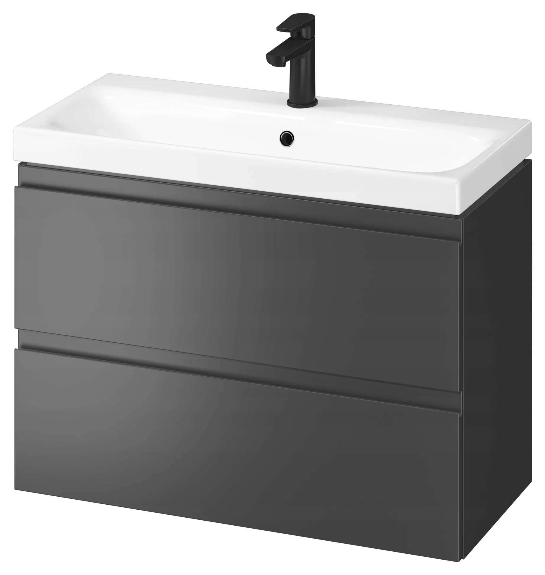 Cersanit Moduo Slim SET, závesná skrinka 80x38x62 cm + umývadlo 80cm, antracitová matná, S801-468-DSM