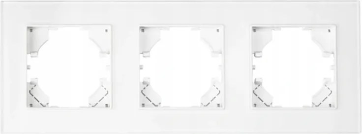BERGE Trojitý sklenený rámček pre zásuvku - biely