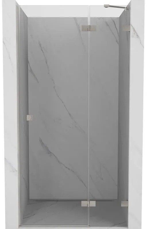 Mexen, Mexen Lunar pravé otočné sprchové dvere 80 cm, transparentné, brúsený nikel - 834-080-000-97-00-P