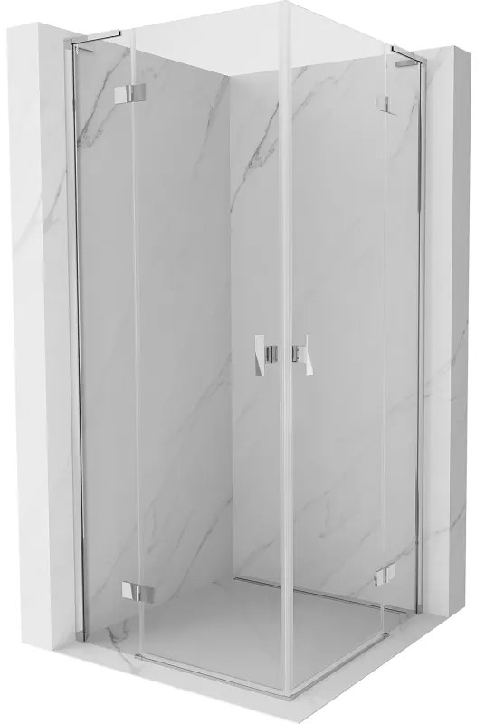 Mexen Mist-H L Duo, 2-krídlový sprchový kút 80 x 80 cm, číre sklo, chrómový profil, 8A5L-080L-080P-01-00