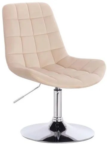 LuxuryForm DESIGN Stolička PARIS VELUR na striebornom tanieri - krémová