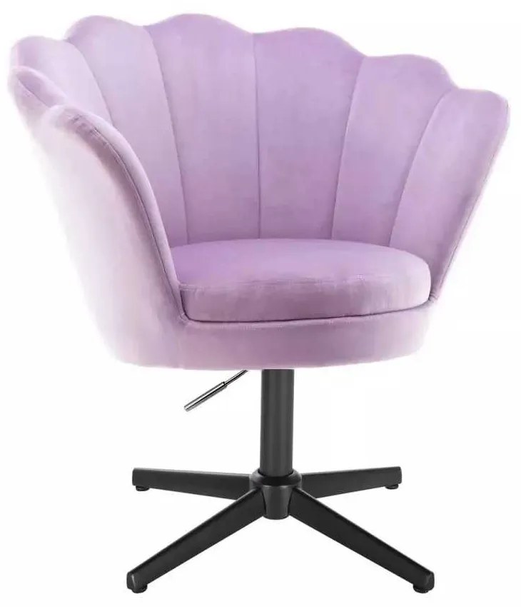 LuxuryForm DESIGN Kreslo FREY VELUR na čiernom kríži - levanduľa