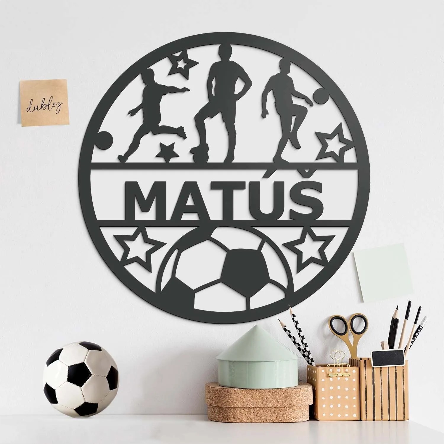 DUBLEZ | Drevený obraz - Futbalista s menom