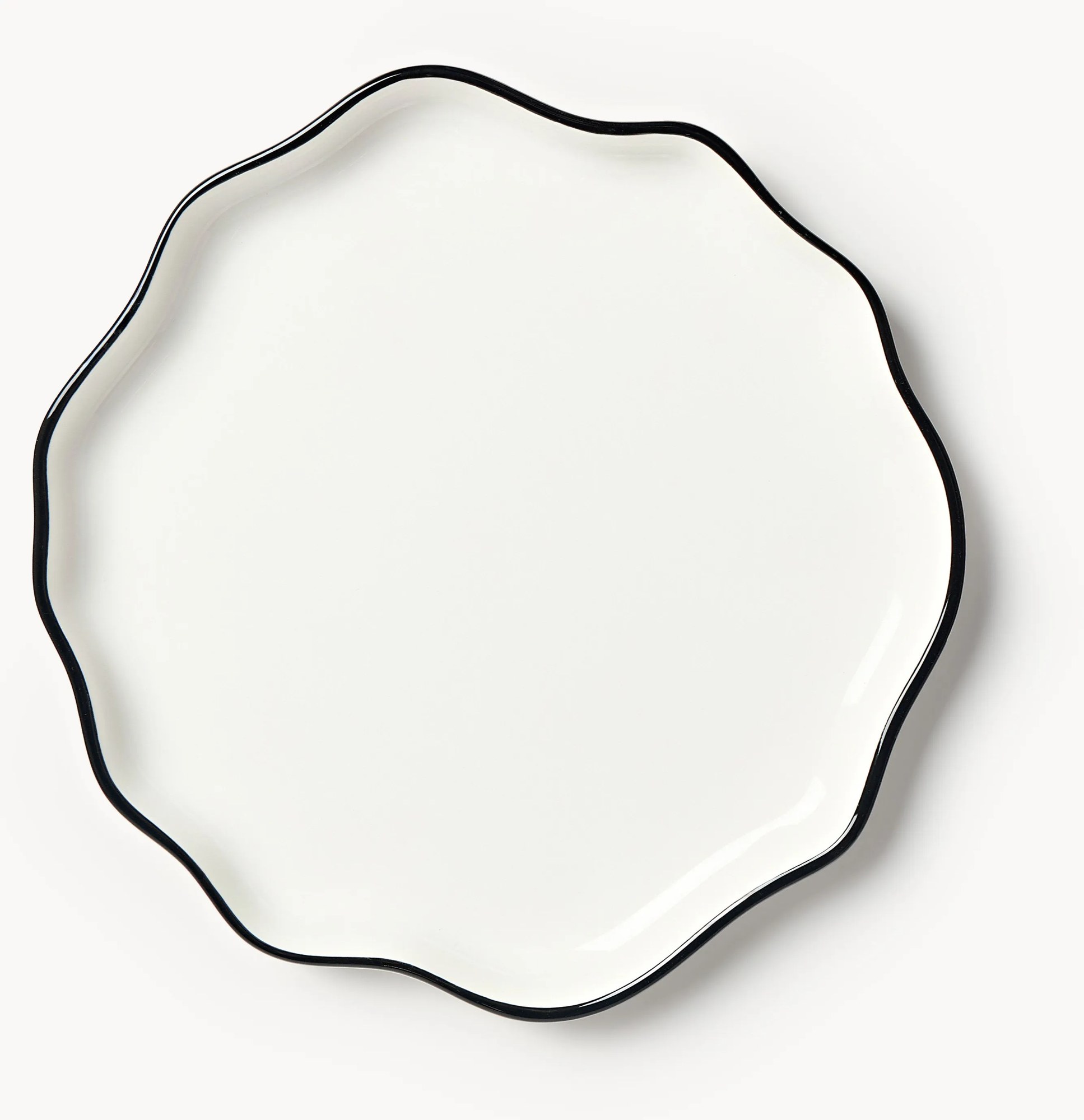 Porcelánové plytké taniere's vlnitým okrajom Bia, 4 ks