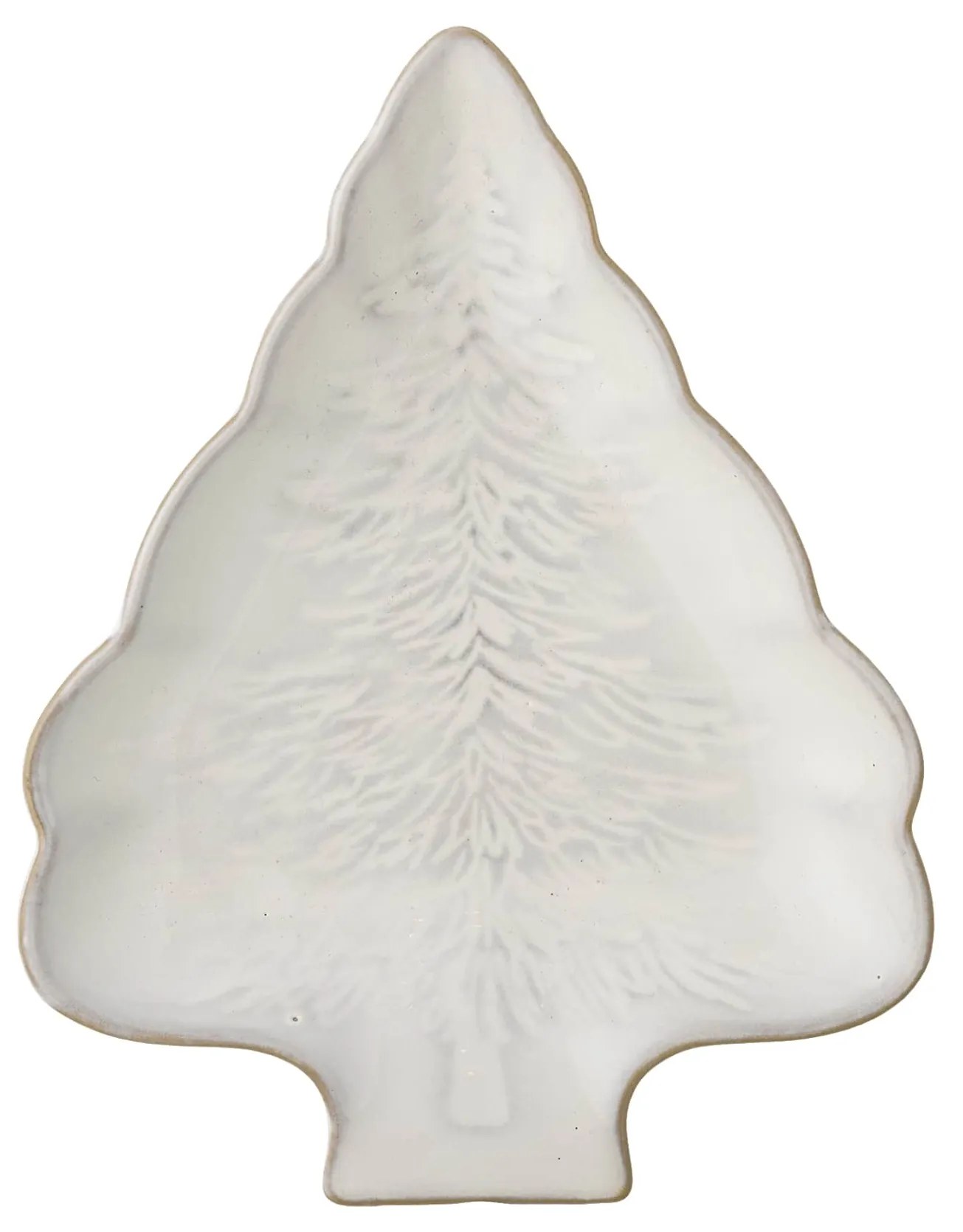 Bloomingville Kameninový servírovací tanier WINTER 22cm vianočný stromček prírodný