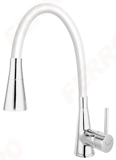 Ferro Zumba II, drezová stojanková batéria s elastickým ramenom, biela/chrómová, BZA42W