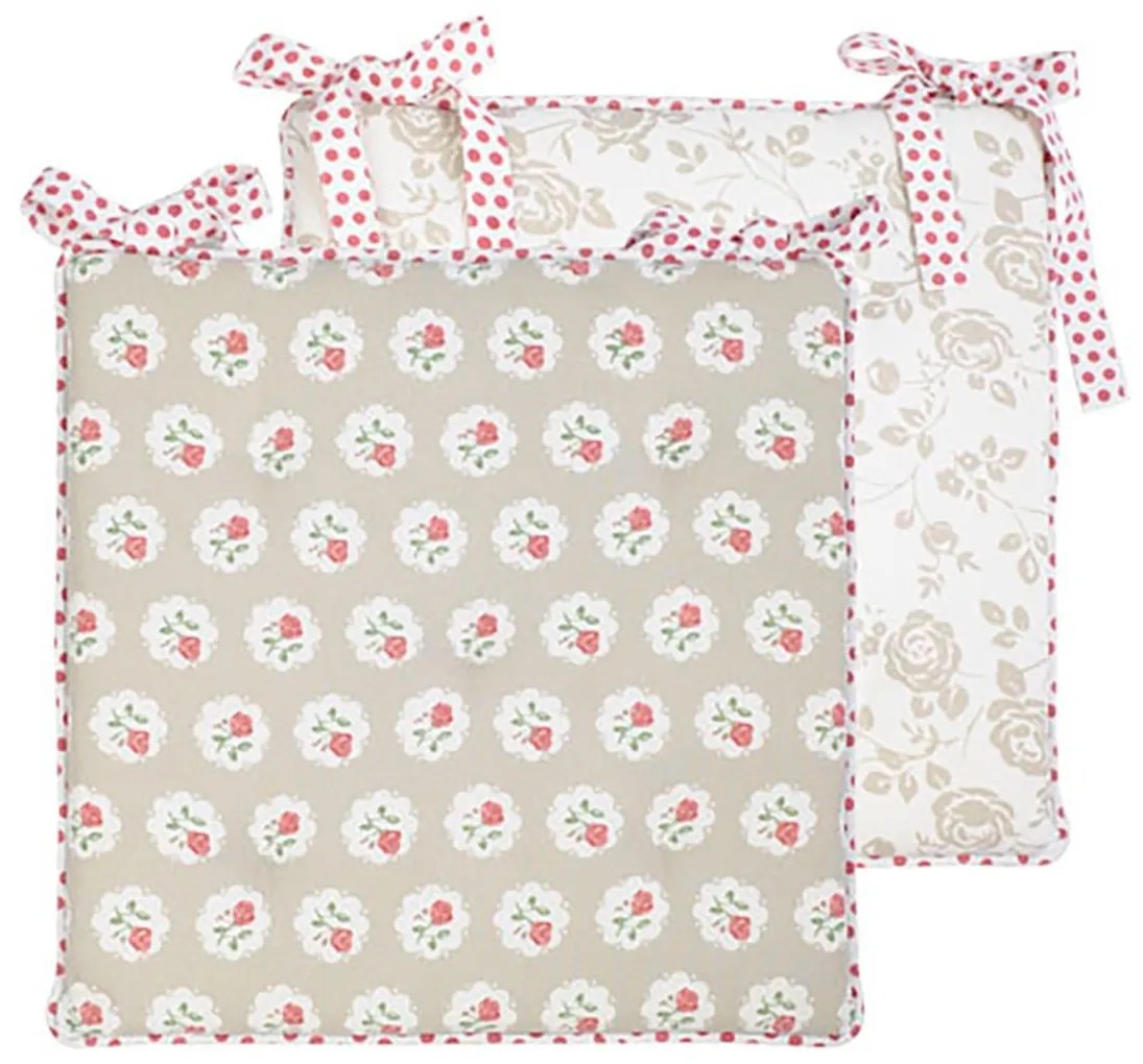 Obojstranný podsedák s výplňou Dots & Roses - 40 * 40 cm