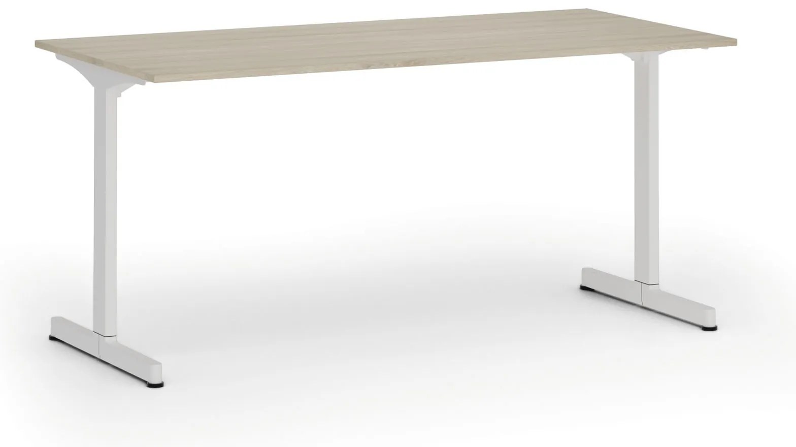 Kancelársky stôl PRIMO BETA, 160x80 cm, biela podnož, dub prírodný