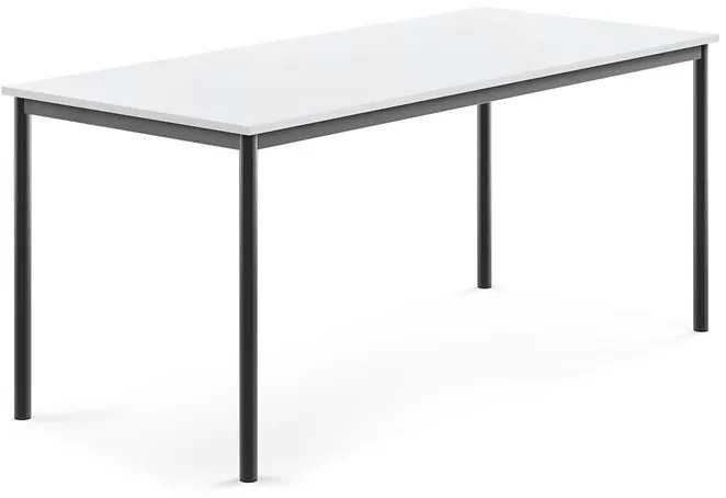 Stôl SONITUS, 1800x800x760 mm, HPL - biela, antracit