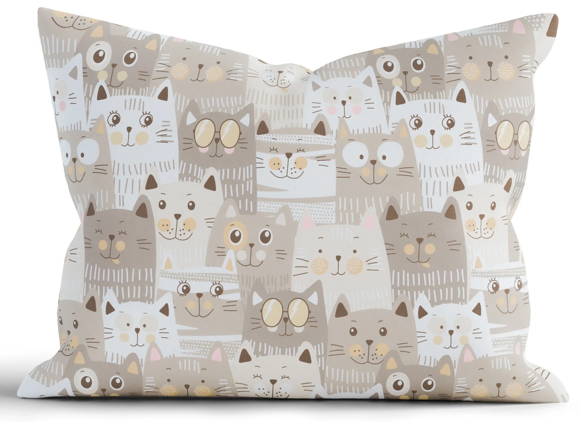 Bavlnená obliečka na vankúš Renforcé 70 x 90 cm - Mačacia invázia
