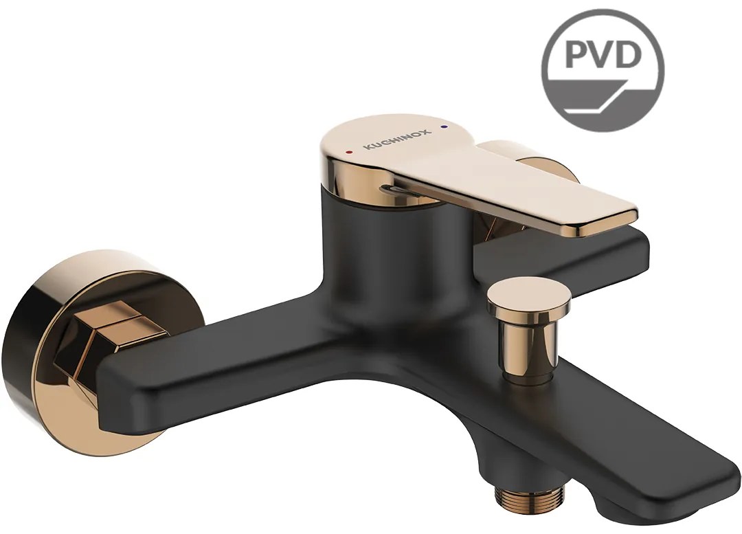 Kuchinox Alanis, nástenná vaňová batéria 150mm, čierna-ružové zlato, LAV-BQI_810D