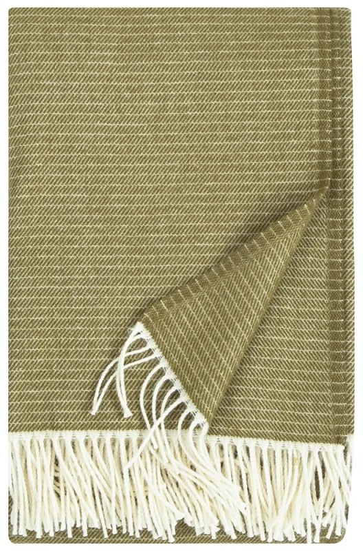 Merino deka Lepo 135x170, bielo-olivovo zelená
