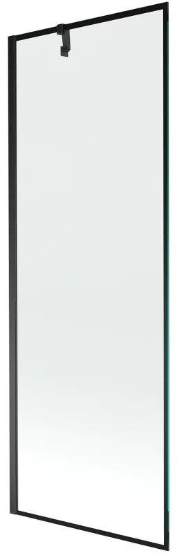 Mexen Next, vaňová zástena 1-krídlová 70 x 150 cm, fixné krídlo, 6 mm číre sklo s čiernym vzorom, čierny profil, 895-070-000-00-70-70
