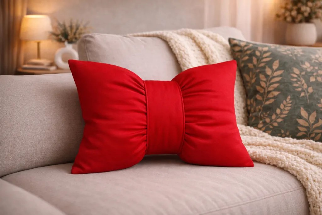 INTERMEDIC SK Dekoračný vankúš Mašľa červená Veľkosť: 40x60cm