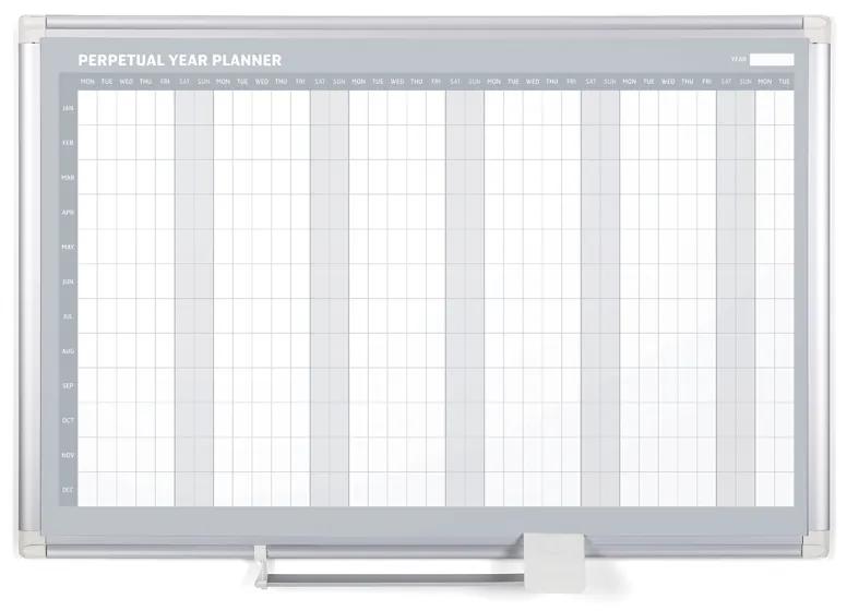 Bi-Office Ročná plánovacia tabuľa na stenu LUX, magnetická, dni, 900 x 600 mm