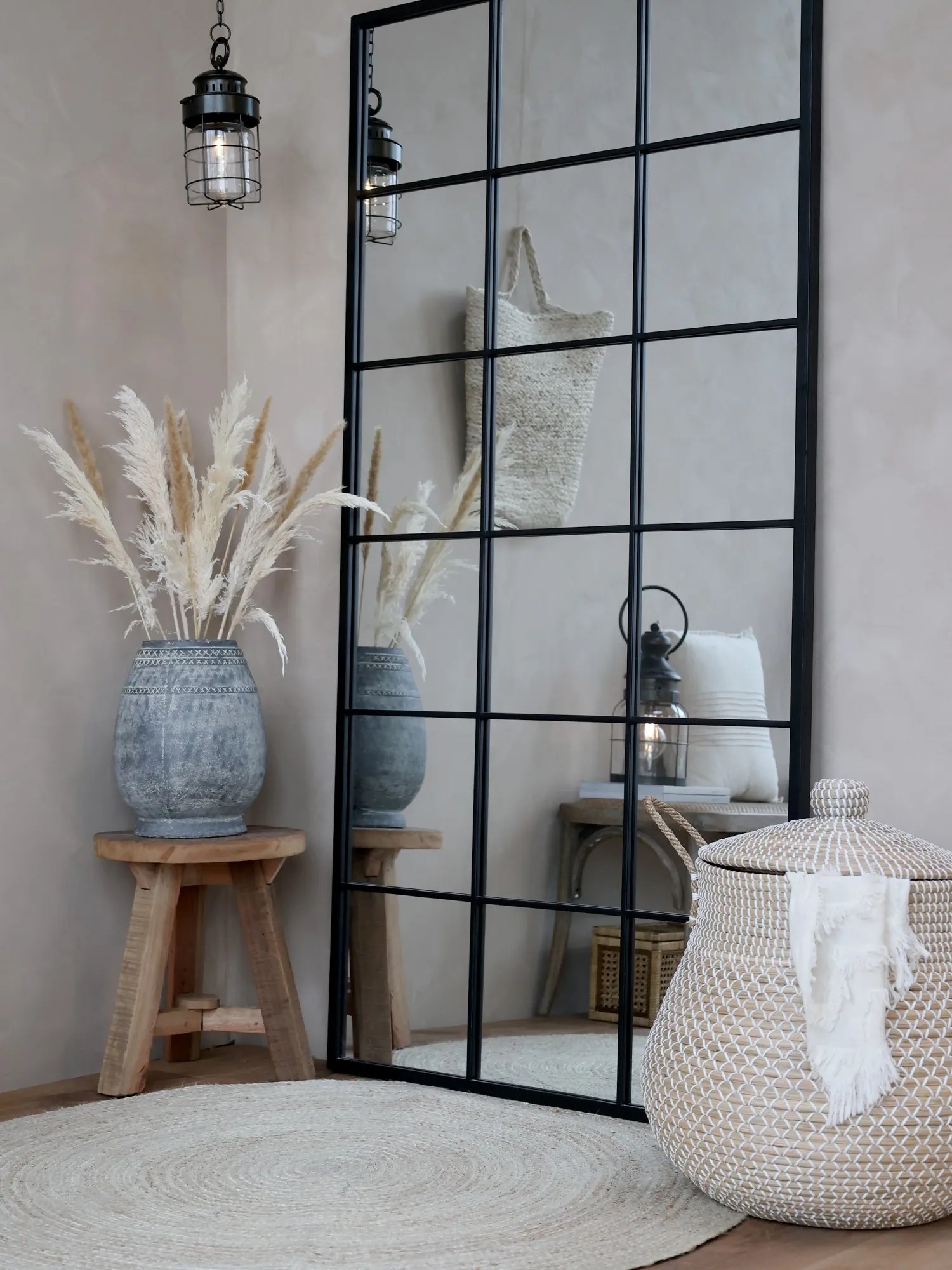 Šedá antik cementová váza so vzorom Cholet L - Ø 25*32 cm