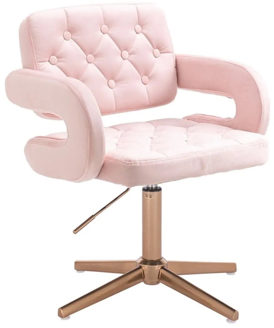 LuxuryForm DESIGN Kreslo ADRIA VELUR na zlatom kríži - ružové