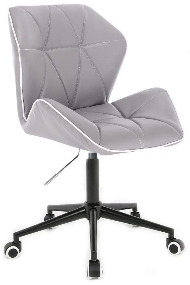 LuxuryForm DESIGN Stolička MILANO MAX na čiernej podstave s kolieskami - šedá