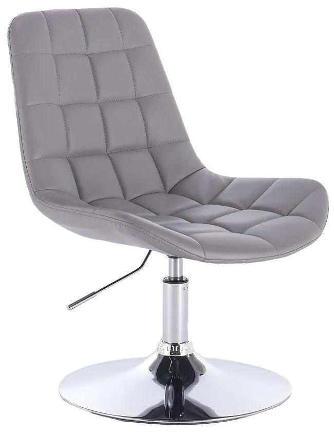 LuxuryForm DESIGN Stolička PARIS na striebornom tanieri - šedá