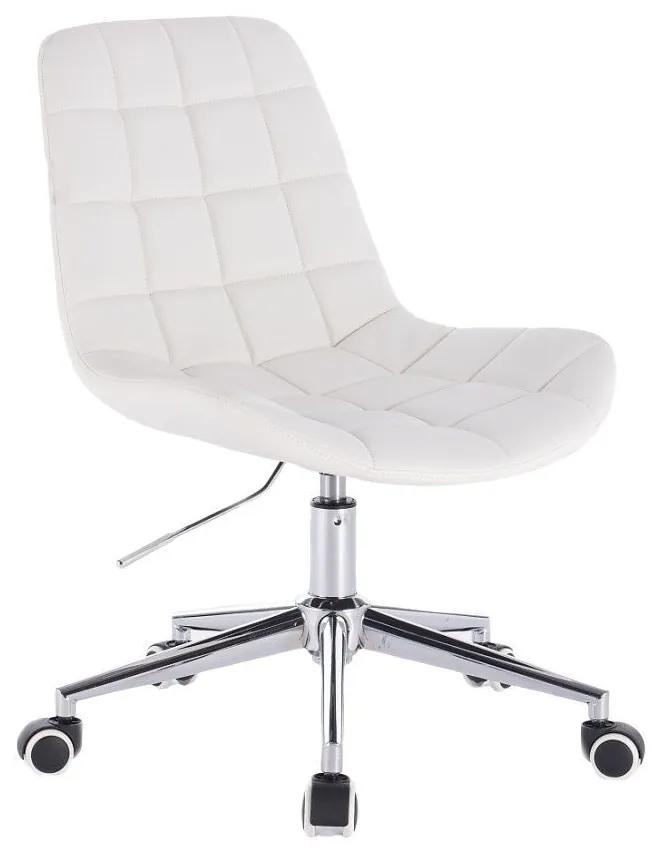 LuxuryForm DESIGN Stolička PARIS na striebornej podstave s kolieskami - biela