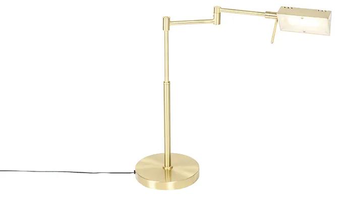 Dizajnová stolná lampa zlatá vrátane LED s dotykovým stmievačom - Notia