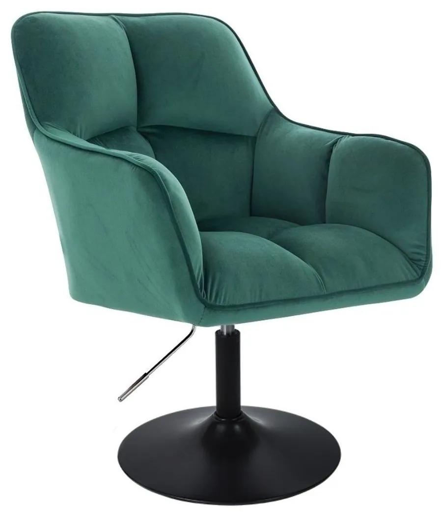 LuxuryForm DESIGN Kreslo AMALFI VELUR na čiernom tanieri - zelené