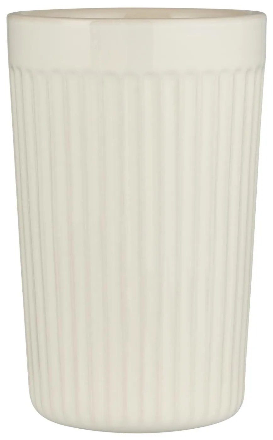 IB Laursen Smotanový keramický hrnček s vrúbkami CAFE MYNTE BUTTER CREAM