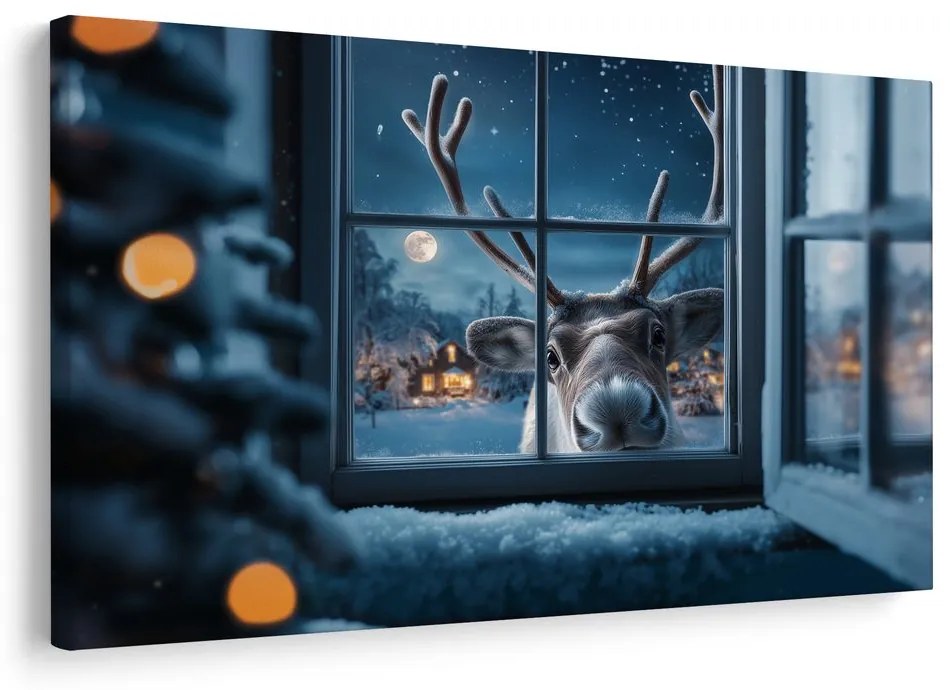 Obraz nakúkajúci vianočný sob