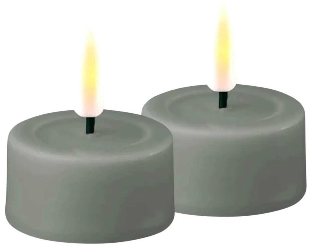 DeluxeHomeart Čajová LED sviečka Salvie Green – set 2 ks