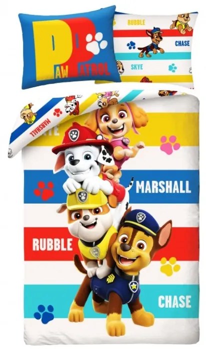 Bavlnené obliečky Labková patrola 140 x 200 + 70 x 90 cm