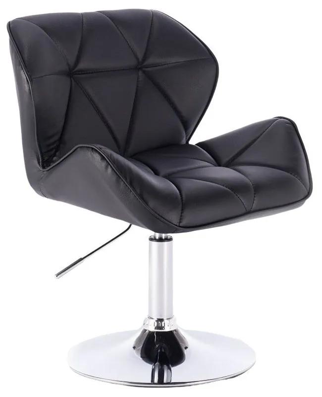 LuxuryForm DESIGN Stolička MILANO na striebornom tanieri - čierna