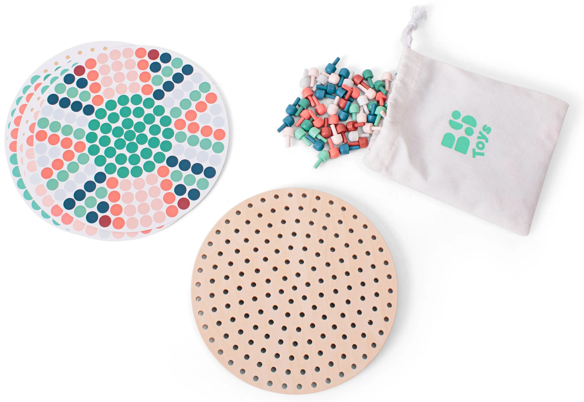 Mozaika s drevenými hríbikmi