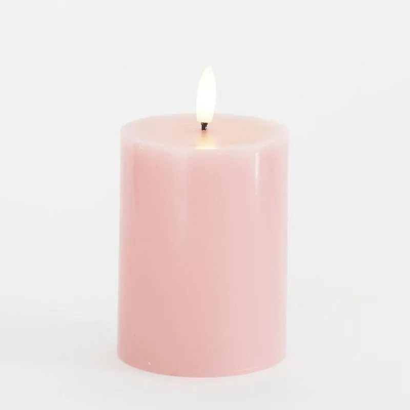 SIRIUS LED vosková sviečka Sille, svetloružová, 7,5 x 10 cm