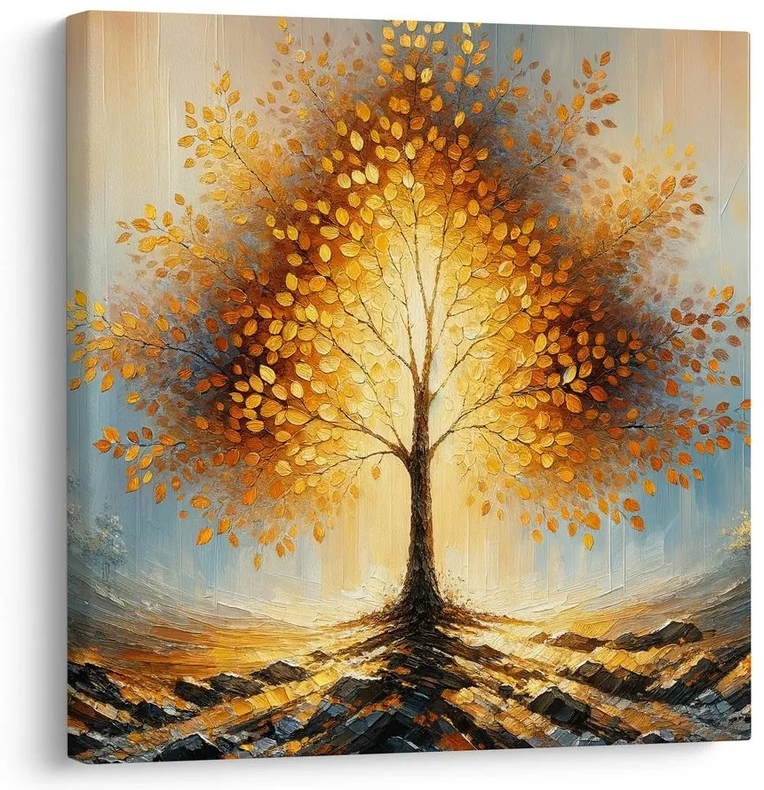 Obraz žiariaci strom života uprostred hmly