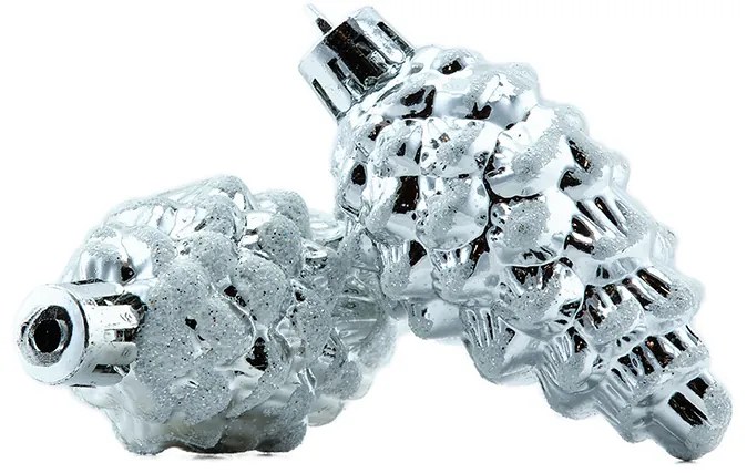 DECOLED Dekorácia v tvare kužeľa, 6 cm, 6x biela