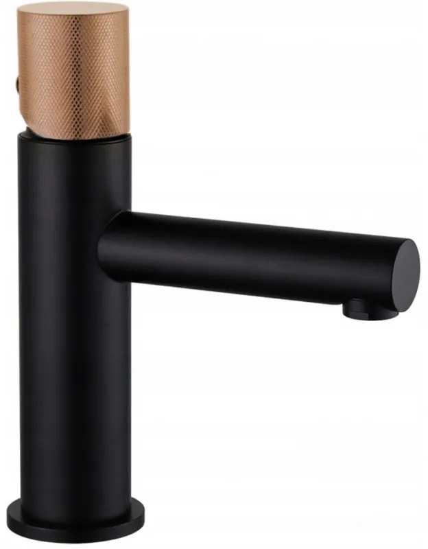 Mexen ELBA ONE - umývadlová batéria s dizajnovým ovládaním, čierna-Ružové-zlato, 74101-76