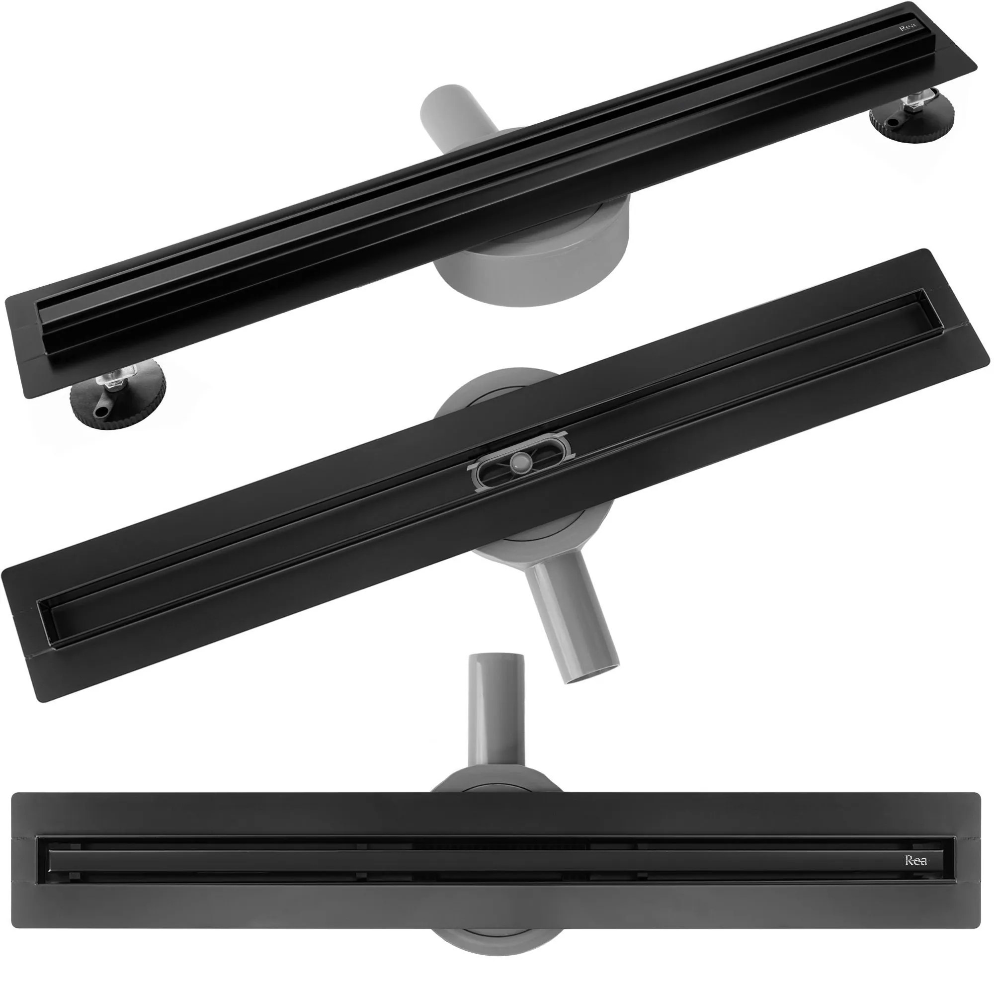 Rea Neox Slim Pro, sprchový odtokový žľab 70cm, čierna matná, REA-G2709