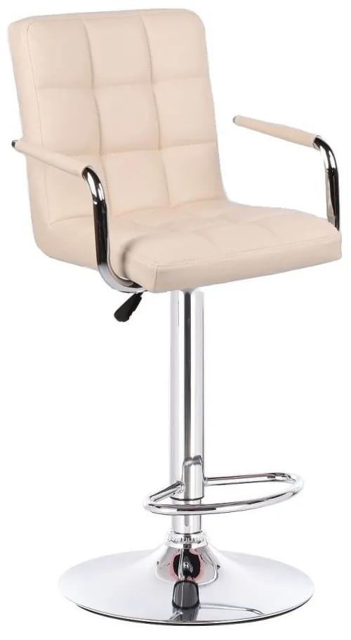 LuxuryForm DESIGN Barová stolička VERONA na striebornom tanieri - krémová