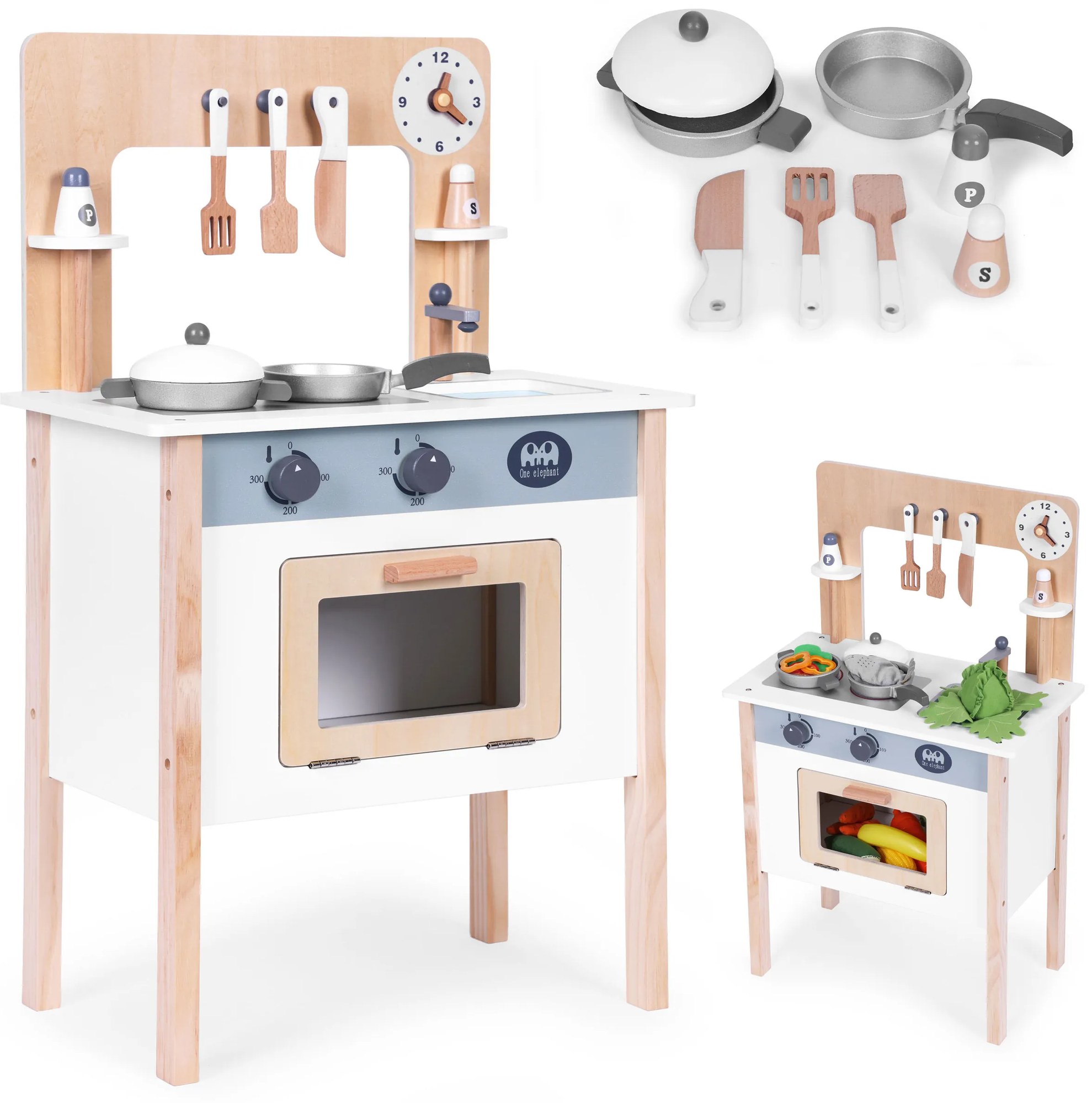 Detská kuchynka s 8 doplnkami, rúra, vodovodná batéria, drez, ECOTOYS