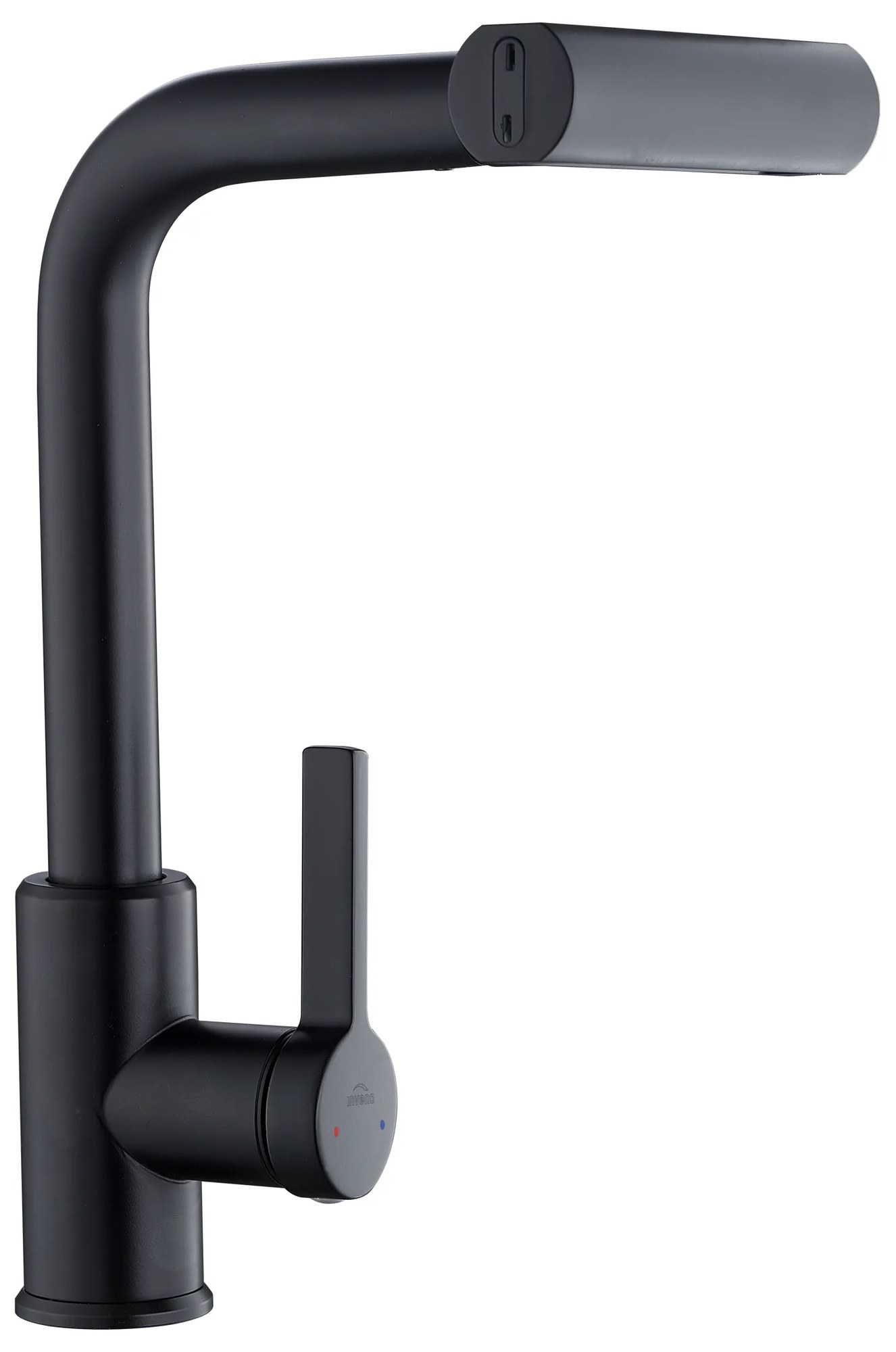 Invena Nelia, vysoká drezová batéria, 4-funkčný výtok, čierna matná, INV-BZ-34-004-A