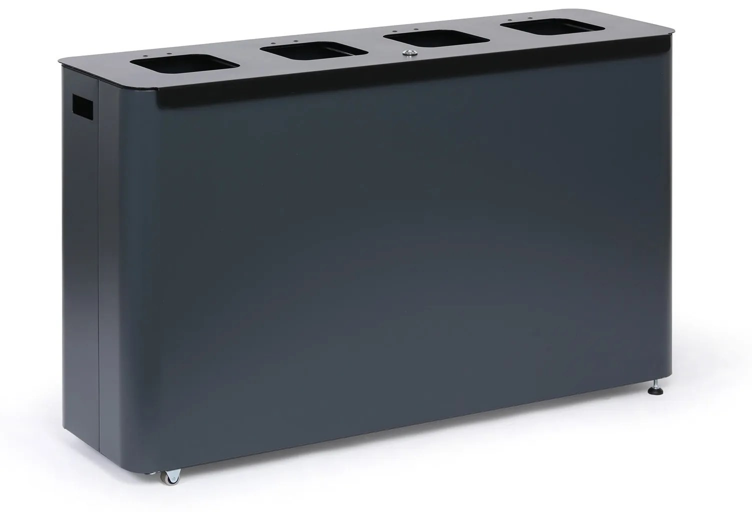 Alda Odpadkový kôš na triedený odpad, 4 x 60 l, lakovaný sivý