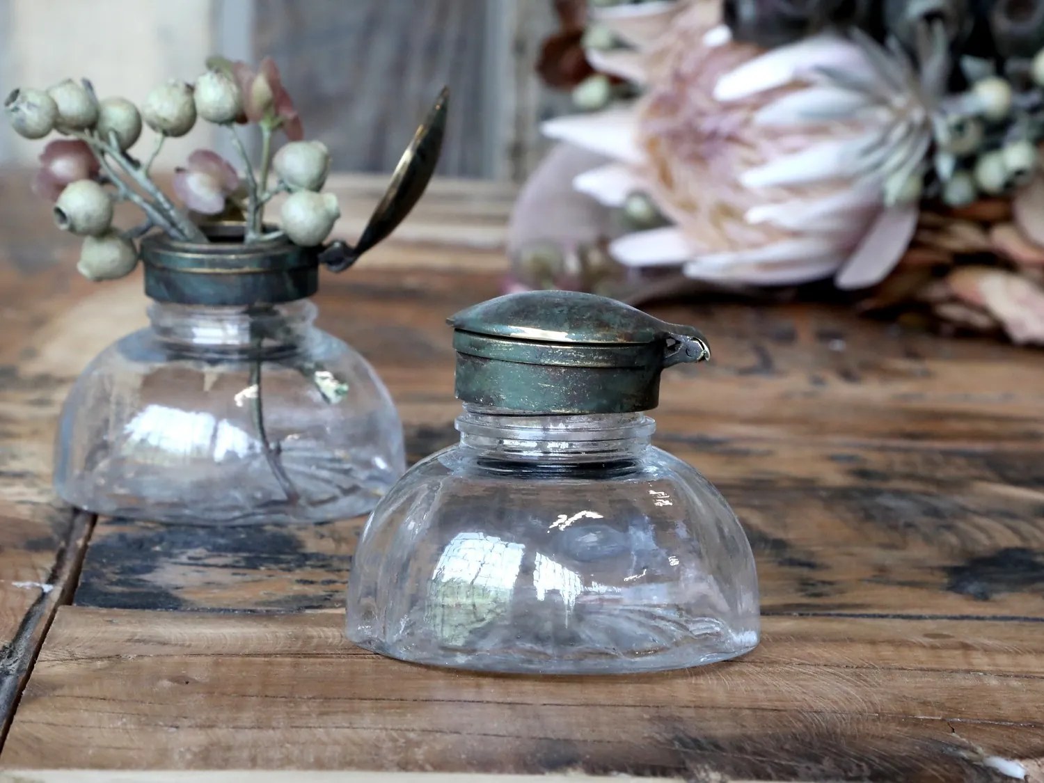 Sklenená francúzska dekoračná váza Old French - Ø 8*6cm