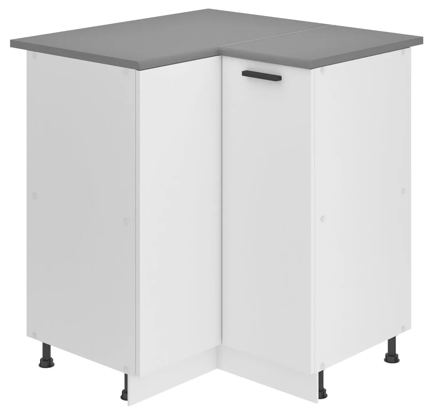 Kuchynská skrinka Belini Premium Full Version spodná rohová 90 cm biely mat s pracovnou doskou