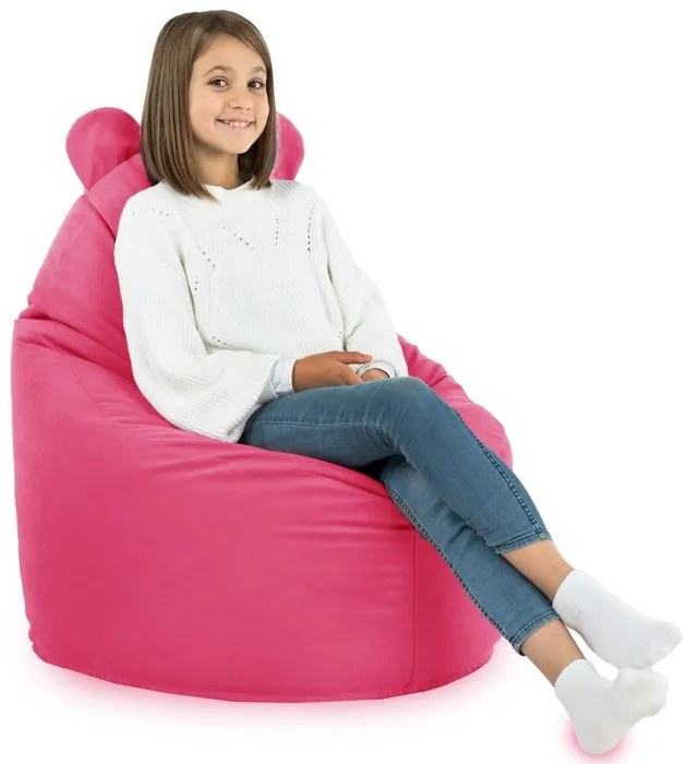 Detské kreslo Sako TEDDY – mäkké plyšové kreslo pre najmenších Farba: Ružový